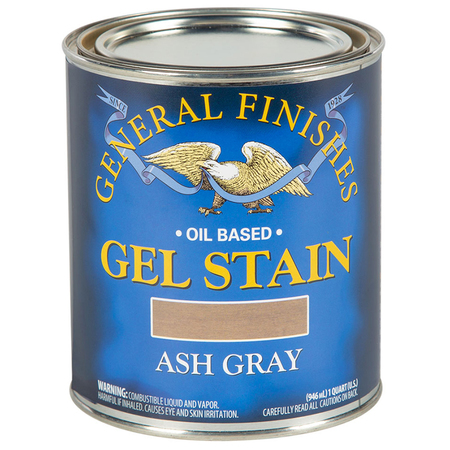 GENERAL FINISHES 1 Qt Ash Gray Gel Stain Oil-Based Heavy Bodied Stain AQT